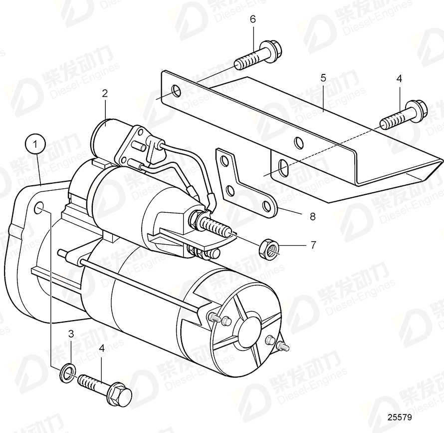volvo penta Heat shield 21034007 Drawing